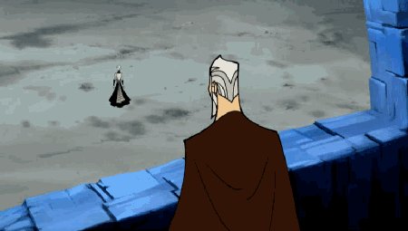 Dooku levitating into the arena