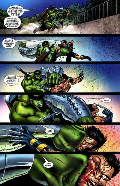 Hulk vs Wolverine in World War Hulk